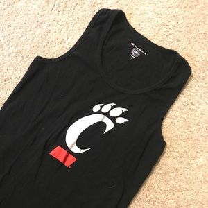 Black University of Cincinnati tank top